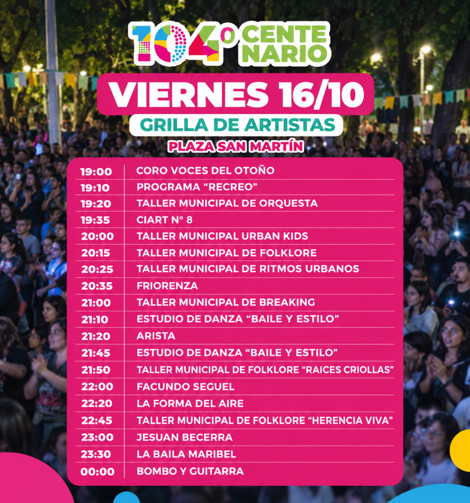 Aniversario de Centenario - Día 1
