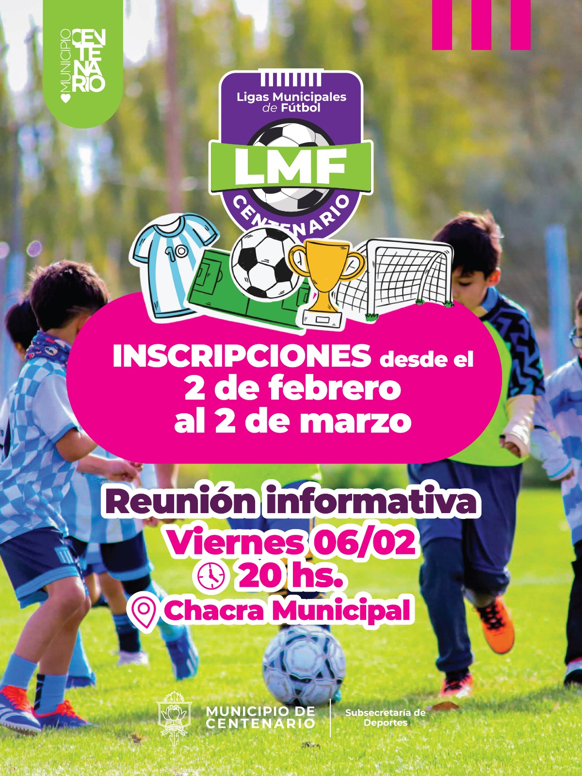 Imagen de BRIERON LAS INSCRIPCIONES PARA LAS LIGAS MUNICIPALES DE FÚTBOL DE CENTENARIO