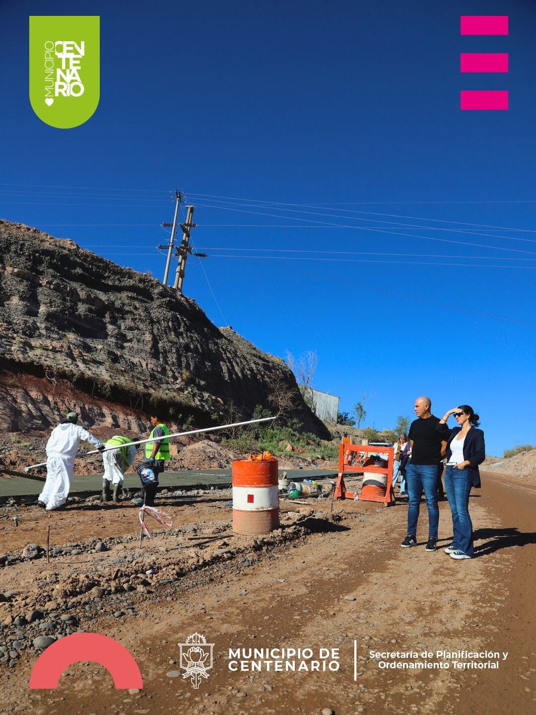 Imagen de COMENZÓ EL HORMIGONADO DE MEDIA CALZADA EN LA BAJADA NUEVA ESPAÑA