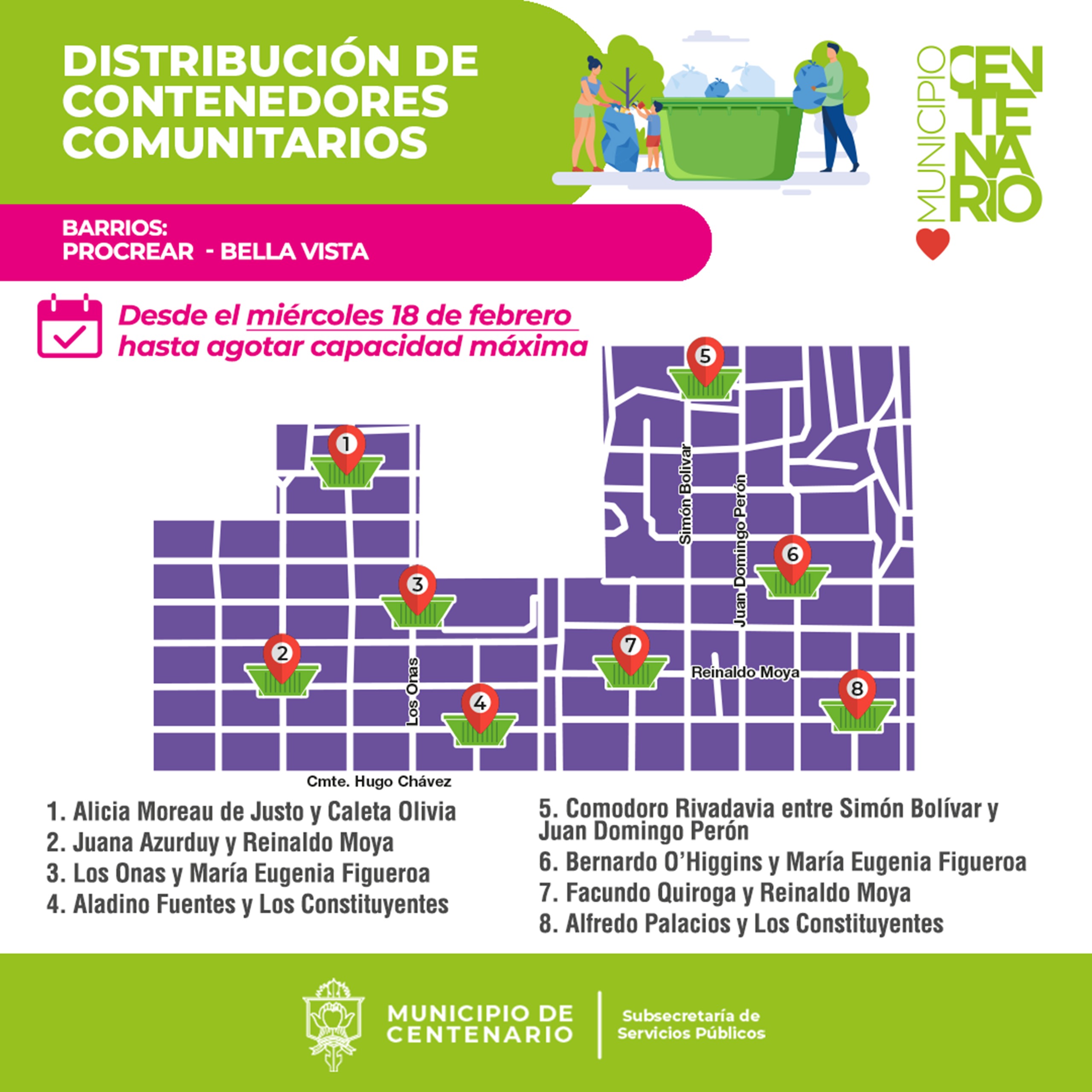 Imagen de LOS CONTENEDORES COMUNITARIOS DESDE HOY ESTARÁN EN LOS BARRIOS PROCREAR Y BELLA VISTA