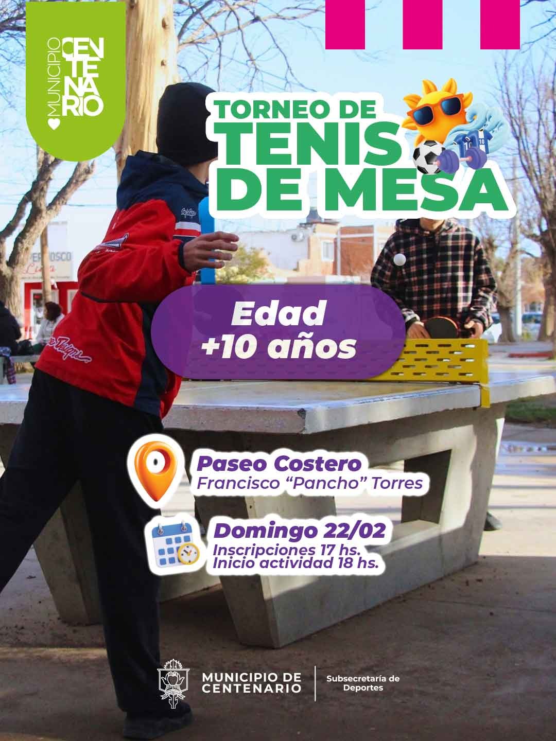 Imagen de DEPORTES REALIZARÁ UN TORNEO DE TENIS DE MESA EN EL PASEO COSTERO