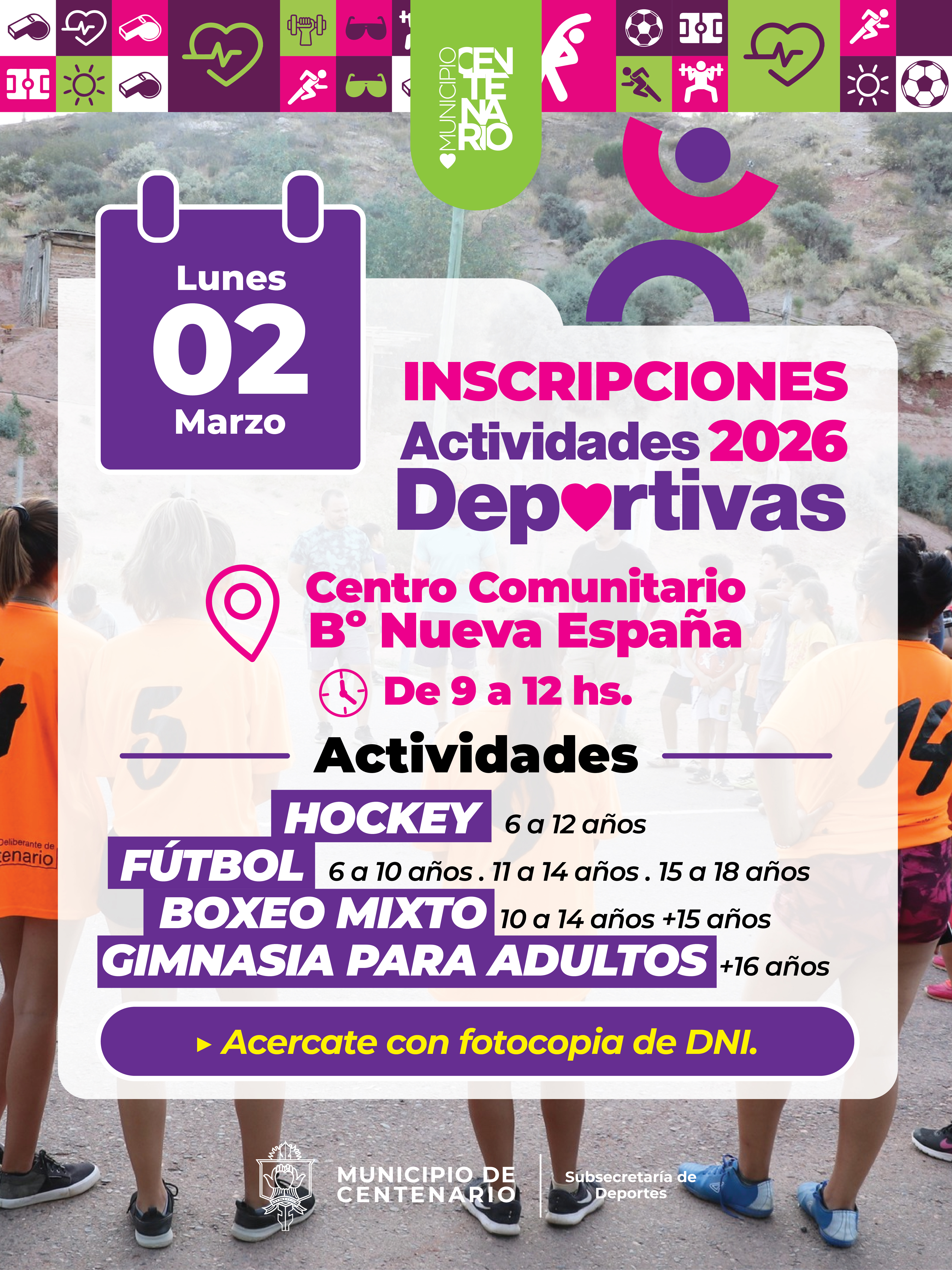 Imagen de INSCRIPCIONES A ACTIVIDADES DEPORTIVAS EN EL BARRIO NUEVA ESPAÑA