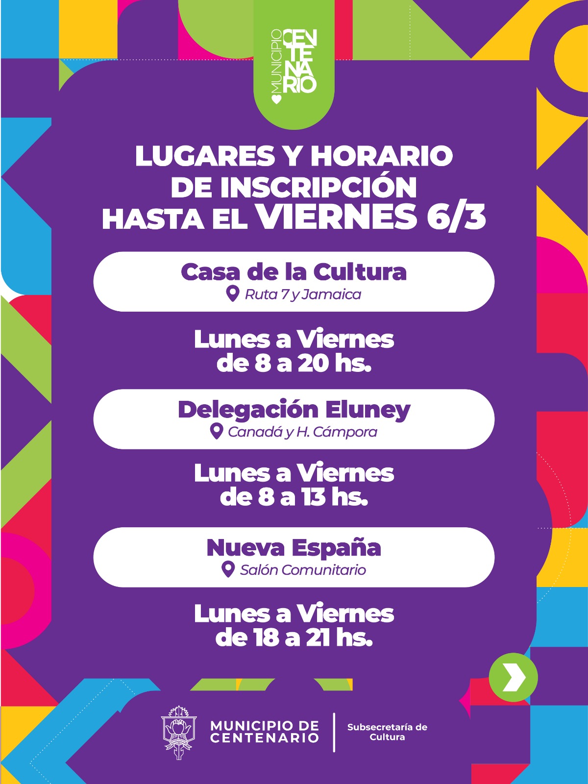 Imagen de CULTURA ABRE LAS INSCRIPCIONES A TALLERES EN LOS BARRIOS