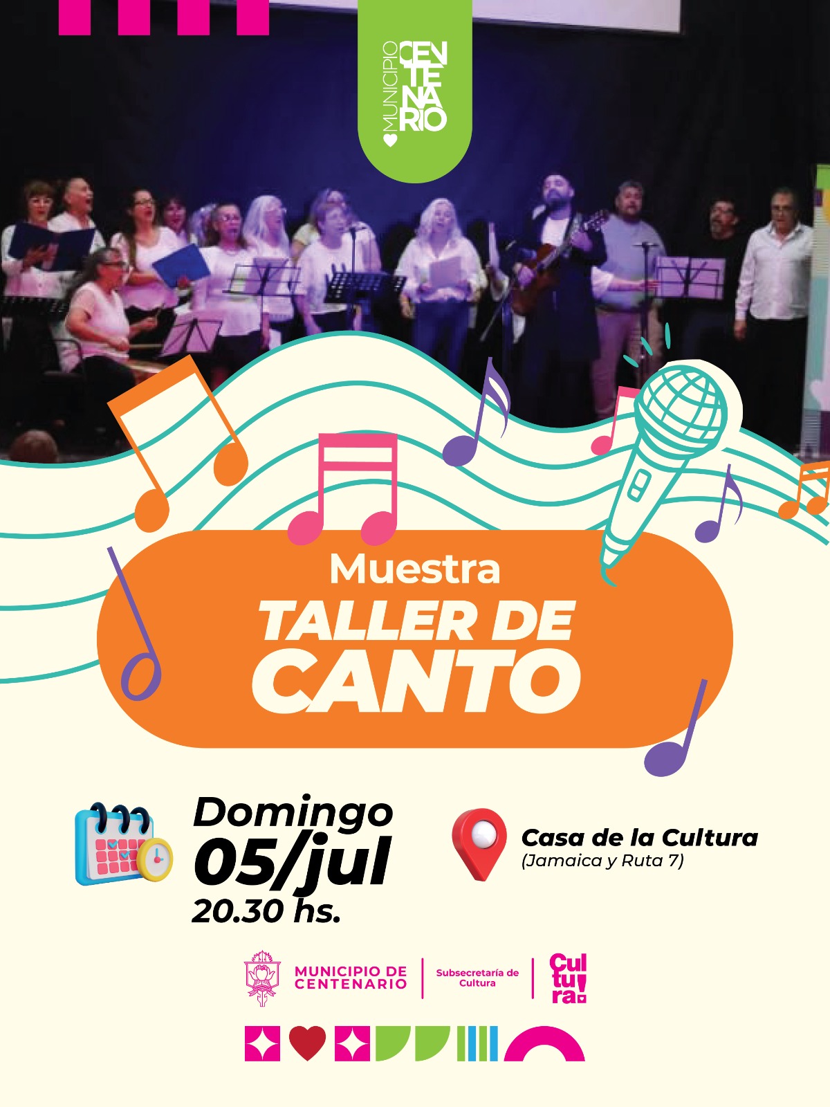 Imagen de LA CASA DE LA CULTURA RECIBIRÁ LA MUESTRA DEL TALLER MUNICIPAL DE CANTO