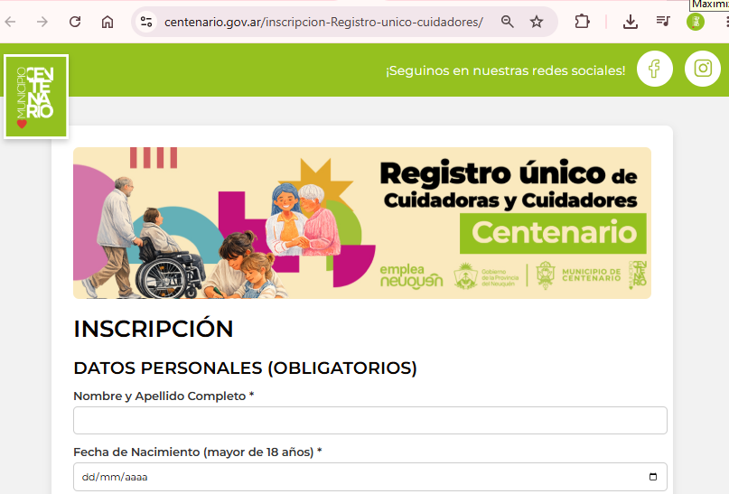 Imagen de CONTINÚAN ABIERTAS LAS INSCRIPCIONES PARA EL REGISTRO ÚNICO EN CUIDADOS DE PERSONAS