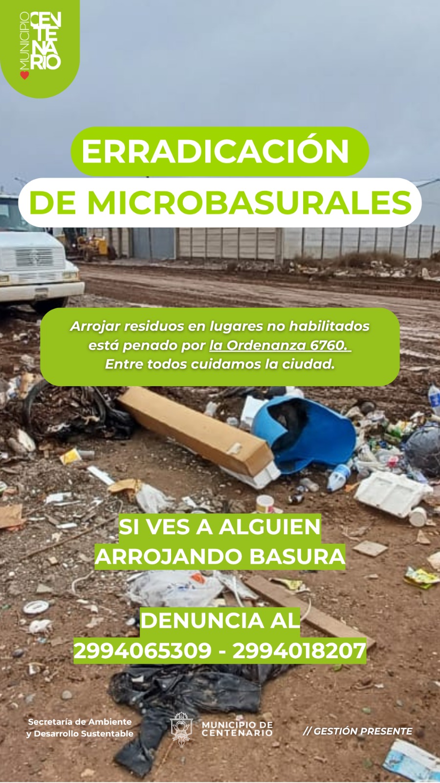 Imagen de EL MUNICIPIO REFUERZA EL PLAN DE ERRADICACIÓN DE MICROBASURALES Y RECUERDA QUE ARROJAR RESIDUOS EN LUGARES NO HABILITADOS ESTÁ PENADO POR ORDENANZA