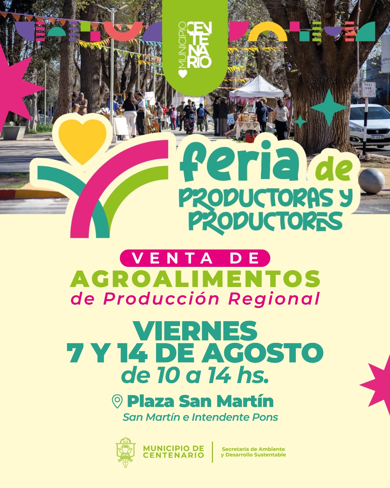 Imagen de VIERNES 7 y 14 DE AGOSTO: FERIA DE PRODUCTORAS Y PRODUCTORES EN PLAZA SAN MARTÍN