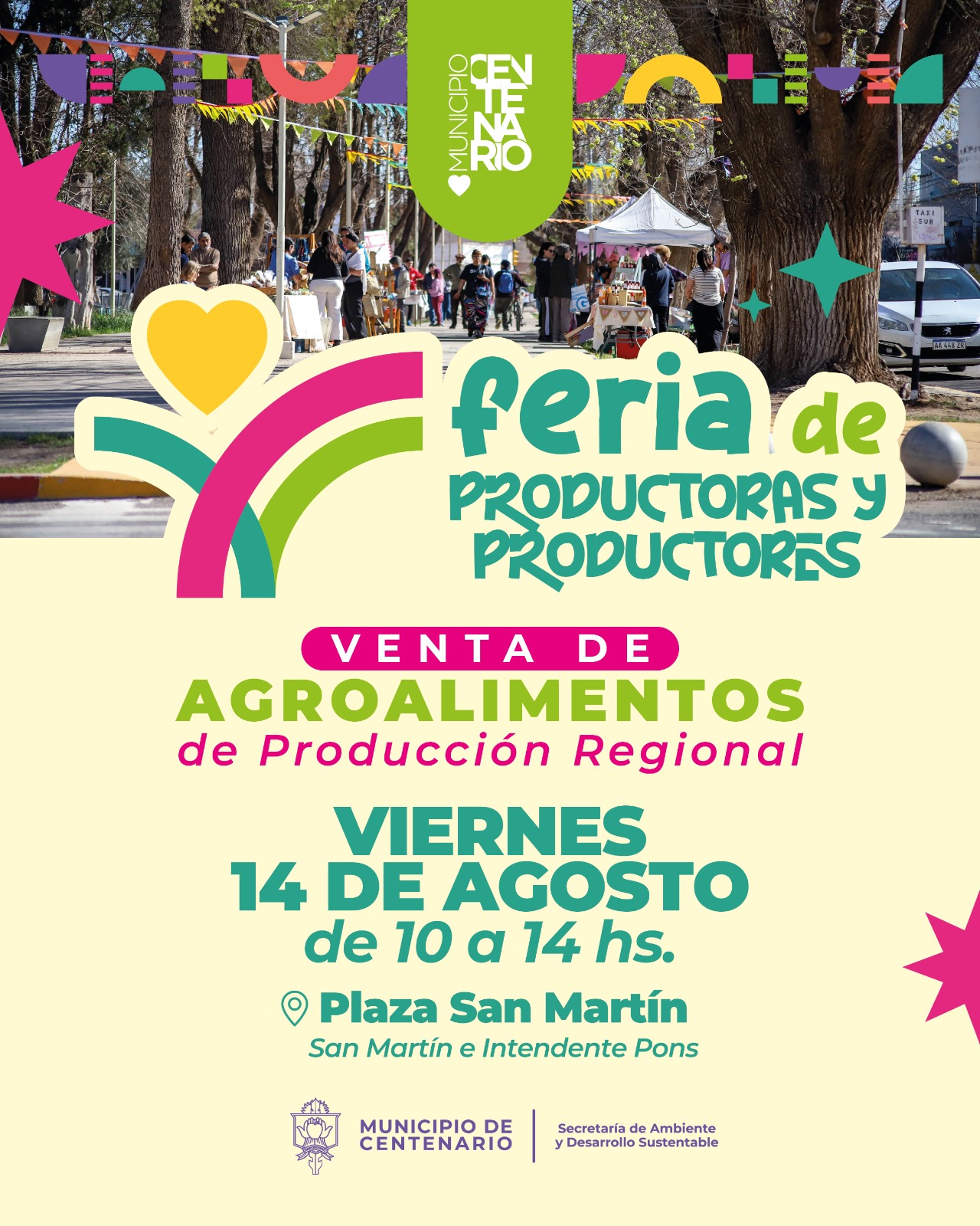 Imagen de VIERNES 14 DE AGOSTO: FERIA DE PRODUCTORAS Y PRODUCTORES EN PLAZA SAN MARTÍN