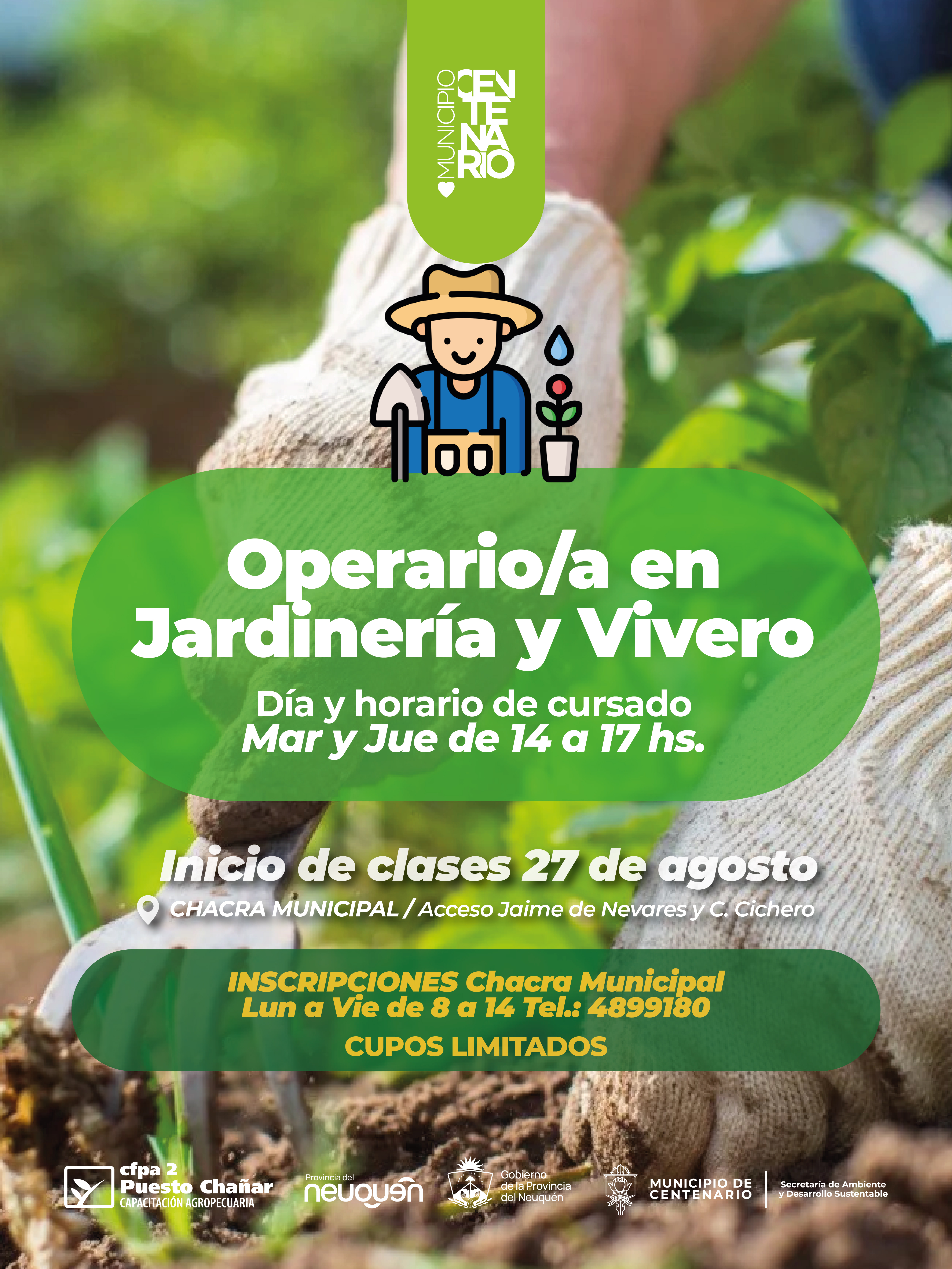 Imagen de CENTENARIO SUMA UNA NUEVA PROPUESTA GRATUITA DE FORMACIÓN EN JARDINERÍA Y VIVERO